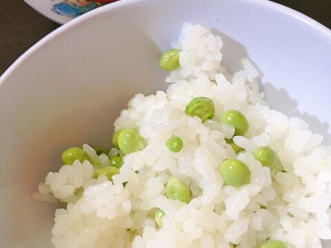 大きく育った絹さやで★豆ご飯★